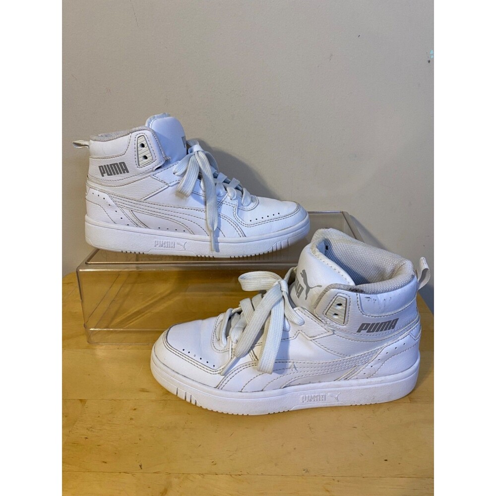 PUMA 374687-07 Unisex Kids White Sneaker Shoes Size 4C